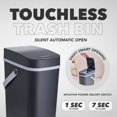 thumbnail image 2 of Automatic Trash Can with Lid 2.6 Gallon / 10L With 30 Garbage Bags - Waterproof Motion Sensor Touchless Trash Can for Bathroom with Handle, Small Kitchen Garbage Can, Bedroom & Office Trashcan - Black, 2 of 7