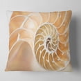 thumbnail image 2 of Designart Brown Nautilus Shell Pattern - Contemporary Throw Pillow - 18x18, 2 of 5