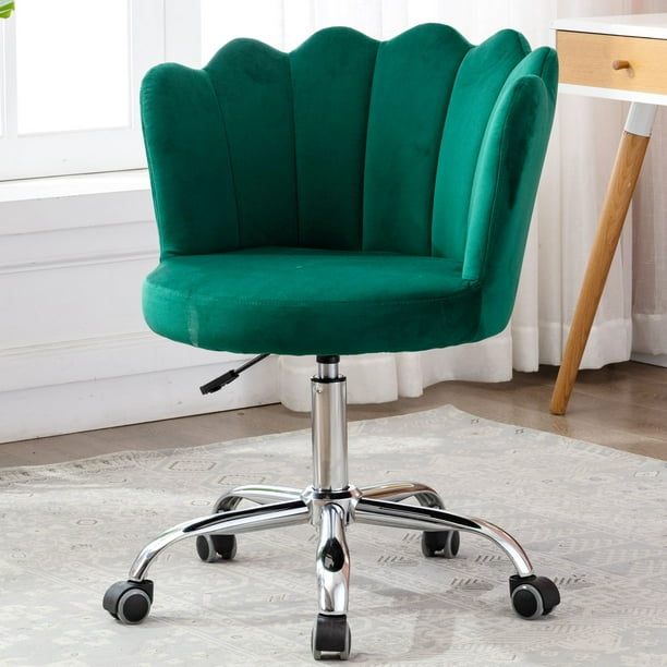 LAUSATEK Green Swivel Desk Chair for Teens, Shell Design Adjustable
