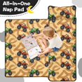 thumbnail image 4 of Monster Cartoon Truck Beige Pattern Teens Toddler Nap Mat with Pillow, Sleeping Mat Bag for Preschool Daycare 50"x20", 4 of 6