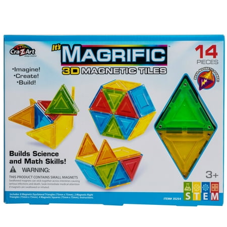 UPC 884920352544 product image for Cra-Z-Art Magrific 14 Piece Multicolor Magnetic Tiles Set  Child Ages 3 and up   | upcitemdb.com