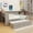 Gray, variant on Full Size Daybed with Storage Shelves,Drawers,Trundle,Charging Station,LED Light,Desk and Cabinet,White