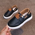thumbnail image 5 of Kids Casual Boat Shoes Loafers Comfy No-Tie Lace Flat School Shoes for Boys Fashion Versatile Soft Sole Footwear Black 12.5 Little Kids, 5 of 7