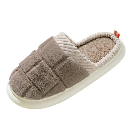 

ZIZOCWA Men S Loafers & Slip-Ons Shoes For Men Casual Winter Couples Men Warm Home Baotou Plush Soft Bottom Comfortable Soild Color Flat Cotton Shoes Linen Shoes