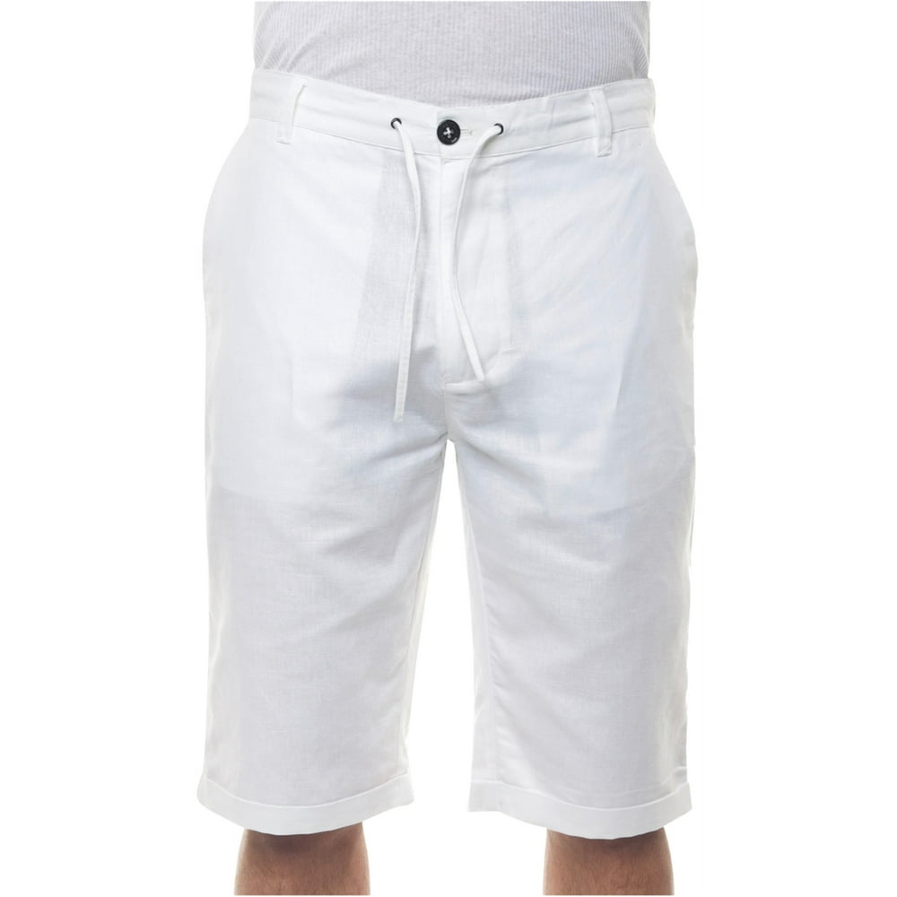 Sean John - Sean John Mens Linen Blend Casual Bermuda Shorts, white, 30 ...