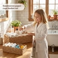 thumbnail image 6 of 2Pcs Toilet Paper Basket with Wooden Handles, Paper Rope Scalloped Organizer Basket for Toilet Paper Storage, Basket for Toilet Tank Top, Neutral Beige, 6 of 7