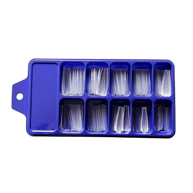 100 piezas de uñas postizas largas de bailarina a presión, uñas postizas de ataúd, color sólido completo Transparente