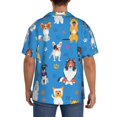thumbnail image 7 of Balery Cute Dogs Men's Casual Button Down Shirt Short Sleeve Textured Summer Cuban Beach Shirts-Medium, 7 of 7
