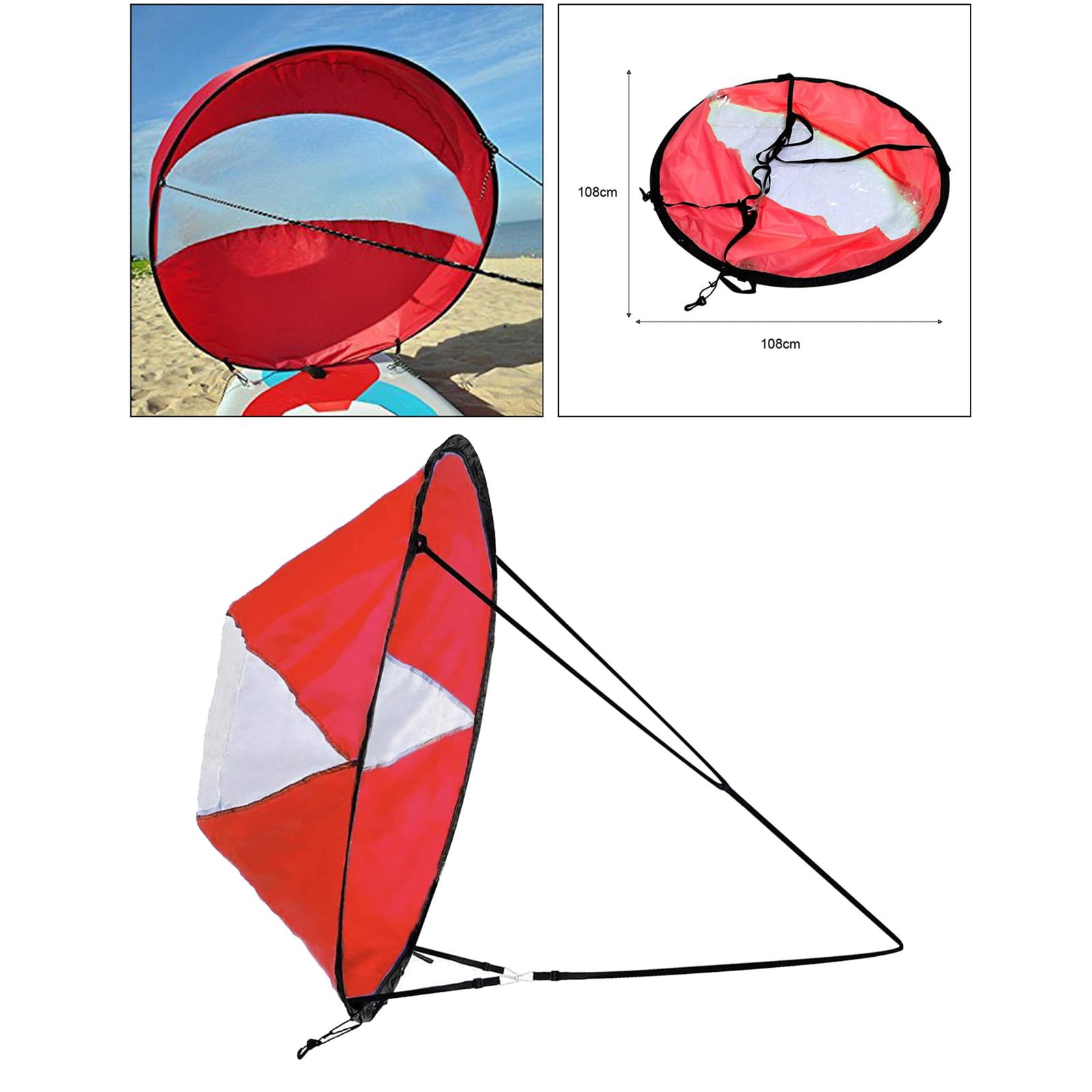 harayaa 42 Inch Portable PVC Downwind Wind Paddle Instant Popup Board Red