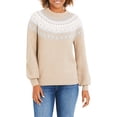 thumbnail image 1 of Martha Stewart Everyday Women's Fair Isle Shawl Pullover Sweater, 1 of 7