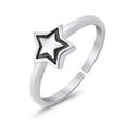 thumbnail image 3 of 7mm - Star Toe Band Ring 925 Sterling Silver Thin Adjustable Stylish Rings for Women, 3 of 5