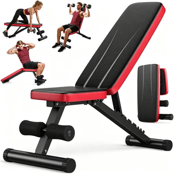 NICEPEOPLE Adjustable Weight Bench for Home Gym, Foldable Workout Bench with 8 Backrests and 660LBS Weight Capacity