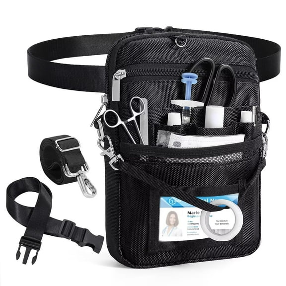 JASGOOD Nurse Fanny Pack with Medical Gear Pockets, Women Utility Medical Nurse Pouch for Work Belt Bags with 2 Adjustable Straps