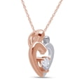 thumbnail image 3 of AFFY Mother's Day Jewelry Gift Heart Cut Simulated Cubic Zirconia Two Tone Mom Pendant Necklace In 14k Rose Gold Over Sterling Silver, 3 of 7