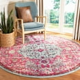 thumbnail image 3 of SAFAVIEH Madison Joandra Vintage Floral Area Rug, Fuchsia/Teal, 3' x 3' Round, 3 of 8