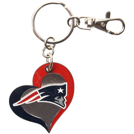 New England Patriots Swirl Heart Keychain Walmart Com
