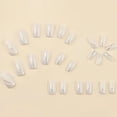 thumbnail image 2 of Juego de 24 manicuras elegantes con purpurina a rayas blancas, cuadradas medianas, con acabado brillante, detalles brillantes, adecuadas for bodas y eventos formales., 2 of 4