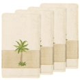 thumbnail image 2 of Authentic Hotel and Spa  Turkish Cotton Palm Tree Embroidered Cream Bath Towels (Set of 4), 2 of 4