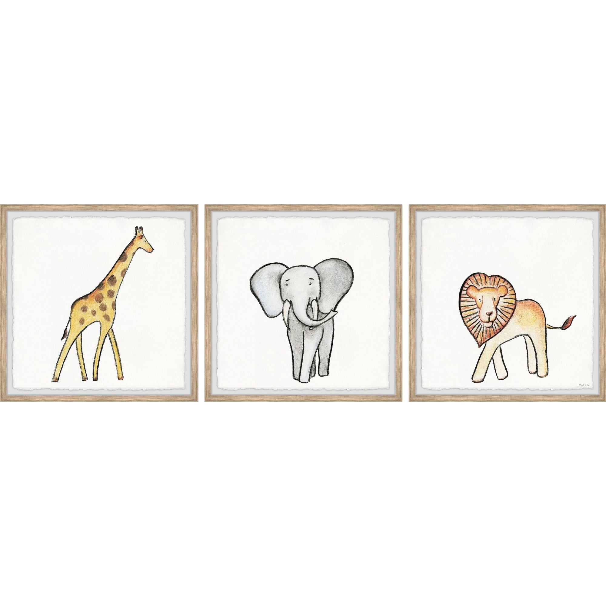 Marmont Hill African Safari Animals Triptych