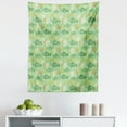 thumbnail image 1 of Fishes Tapestry, Hand Drawn Basses Starfishes and Auger Seashell on Green Background Underwater Theme, Fabric Wall Hanging Decor for Bedroom Living Room Dorm, 5 Sizes, Multicolor, by Ambesonne, 1 of 1