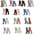 thumbnail image 6 of 2 Pairs Women Winter Leg Warmer Fuzzy Plush Over Knee Slipper Socks Solid Color Warm Thigh High Home Sleeping Stockings, 6 of 8