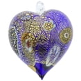 thumbnail image 2 of GlassOfVenice Murano Glass Millefiori Heart Christmas Ornament - Blue Gold, 2 of 5