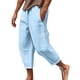 thumbnail image 1 of Pantalones largos para hombre, holgados, con cordón ajustable, cintura elástica, multibolsillos, informales, tipo cargo, 1 of 5