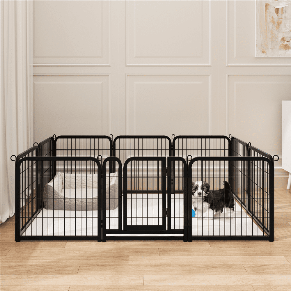 Renwick 24" Height 2 Panels Dog Playpen, Black