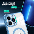 thumbnail image 4 of Magnetic Case for iPhone 14 Pro Max Case Compatible with MagSafe (6.7 inch), Military Grade Drop Protection + Camera Cover, Soft Silicone Rubber Phone Cases for iPhone 14 Pro Max, Blue, 4 of 7