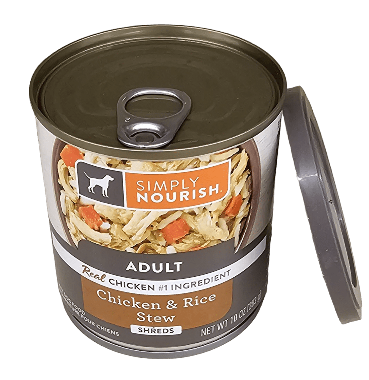 Simply Nourish Adult Chicken and Rice Stew Shreds Wet Dog Food 10oz Pack of 12
