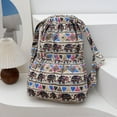 thumbnail image 1 of Women Vintage Drawstring Backpack Ethnic Style Canvas Geometric Patterns Backpack Art Double Shoulder Bag Outdoor Daily Backpack Beige, 1 of 6