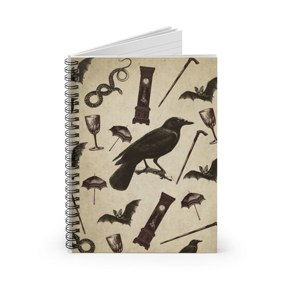 Poe-Inspired Spiral Journal | Pagan Wiccan Witchcraft Spellcaster Gothic