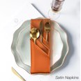thumbnail image 5 of Neighborly Nook 12 Pcs Silky Burnt Orange Satin Napkins 17 x 17 Inches,Square Smooth Wedding Dinner Napkins Satin Cloth Napkins Table Napkins for Banquet Party Restaurant Decor,Thanksgiving,Christmas, 5 of 14