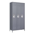 thumbnail image 2 of KAIFENG 3 Door Gray Lockable Storage Locker Cabinet Freestanding Organizer For Office School Gym Garage Home, 2 of 6