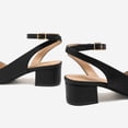 thumbnail image 4 of Pennysue Women's Low Heel Sandals Pointed Toe Ankle Strap PU Leather Dress Shoes Block Heel Summer Casual sandals, 4 of 5