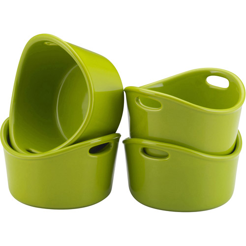 Rachael Ray 10 Ounce Bubble & Brown Stoneware Ramekins Set, 4 Piece