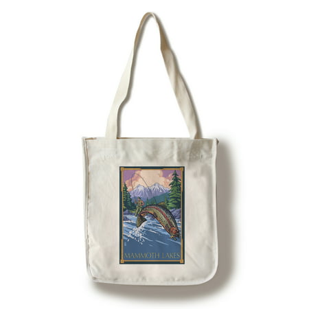 Mammoth Lakes, California - Fly Fishing - Lantern Press Artwork (100% Cotton Tote Bag - (Best Fishing In Mammoth Lakes)