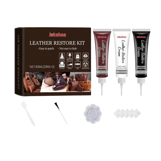 Kit d'Outils pour la Maison, Gel de Réparation de Cuir Avancé Nouveau Kit de Réparation de Cuir Amélioré Kit de Réparation de Cuir pour Intérieur de Voiture pour Meubles Siège de Voiture Coussin et Vestes Patch de Réparation de Cuir (3 Pcs) 20ml