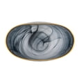 thumbnail image 3 of Oval Glass Vase - 9.5" x 4.5" x 9.5" - Black/Gold, 3 of 9