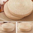 thumbnail image 4 of 2x Japanese Style Handcrafted Eco-Friendly Padded Knitted Straw Flat Seat Cushion, Hand Woven Tatami Floor Cushion Pad 40x40cm, 4 of 6