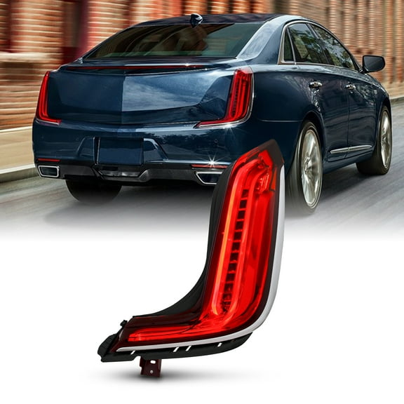 AKKON - Fits 2018-2020 Cadillac XTS Full LED Running Turn Signal Chrome Red Tail Light Passenger Right Side Replacement