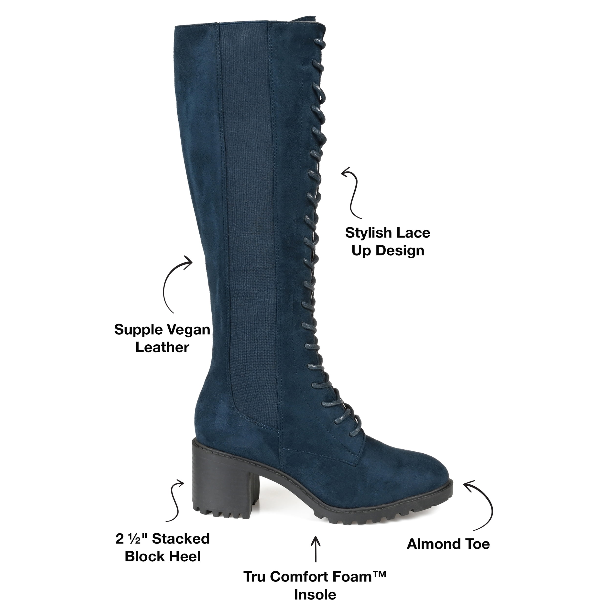 Journee Womens Jenicca Stacked Heel Knee High Boots