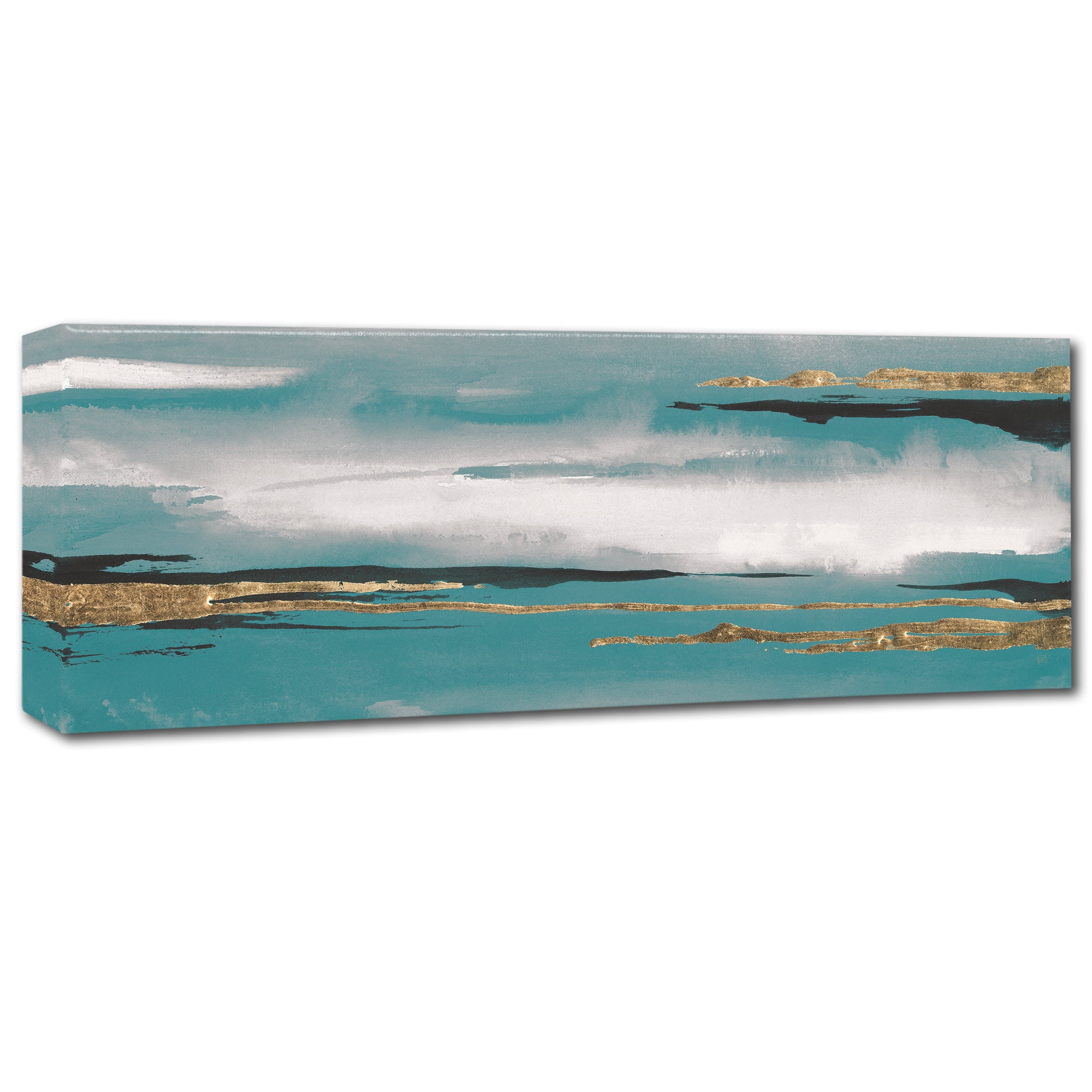 Trademark Fine Art 'Gilded Storm I Teal Grey Crop' Canvas Art by Chris Paschke