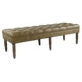 thumbnail image 4 of HomePop Classic Tufted Long Bench - Light Brown Vegan Leather, 4 of 11