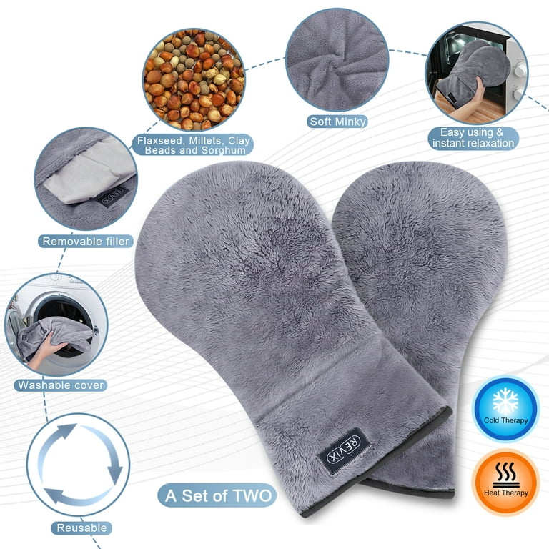 REVIX Microwavable Heating Mittens for Hand and Fingers to Relieve  Arthritis Pain