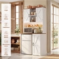 thumbnail image 4 of Aheaplus Multifunctional Mini Fridge Cabinet: Coffee Bar, Wine Stand & Beverage Station with Outlet, LED Light & Microwave Shelf, for Kitchen, Dorm, Office,White, 4 of 8