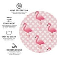 thumbnail image 3 of Fuzoiu Cute Flamingo with Heart Print Leather Coasters Set,Drink Coasters Set of 4,for Tabletop Protection, Durable PVC Coasters,Home Décor and Housewarming Gift-Round Shape, 3 of 6
