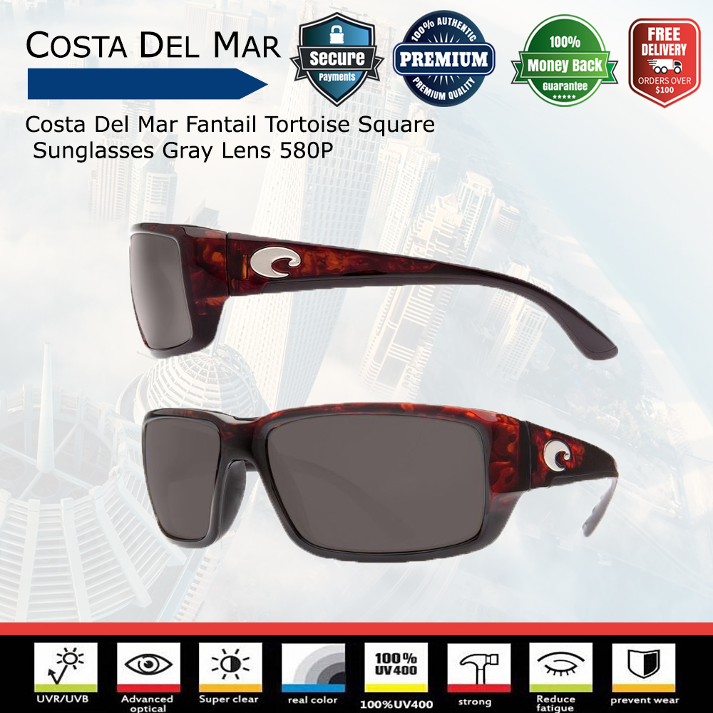 Costa Del Mar Fantail TF10 Tortoise/Amber Unisex 580P Lens Polarized Sunglasses
