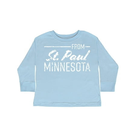 

Inktastic From St. Paul Minnesota in White Distressed Text Gift Toddler Boy or Toddler Girl Long Sleeve T-Shirt