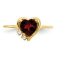 thumbnail image 4 of 14K Yellow Gold Ring Band 1 mm Polished .03ct. Diamond & 6mm Heart Gemstone Mounting, Size 8, 4 of 4